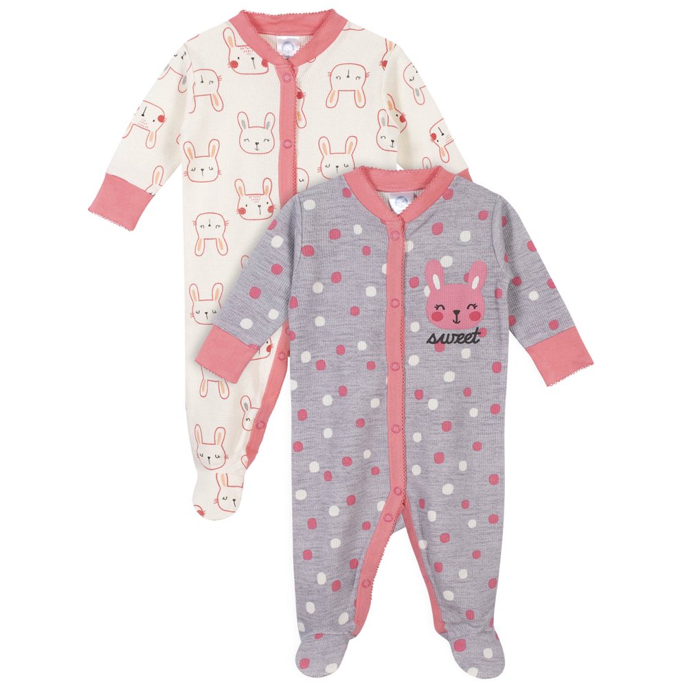 Gerber Gerber Baby Girl Thermal Footed Sleep 'N Play Pajamas, 2Pack