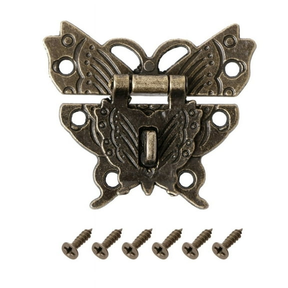 Retro Vintage for Butterfly for Latch Hasp Wooden Jewelry Box for Case Lock Pad