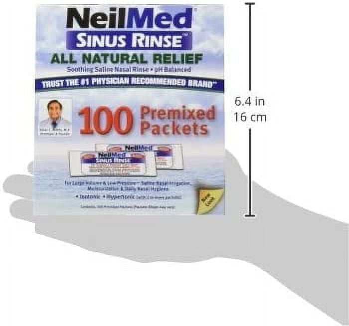 NeilMed Sinus Rinse 100 Salt Premixed Packets for Allergies & Sinus (Pack of 2)