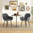 thumbnail image 4 of Gymax Leisure Dining Chair Set of 4 Upholstered Accent Chairs w/ Curved Backrest Gray, 4 of 9