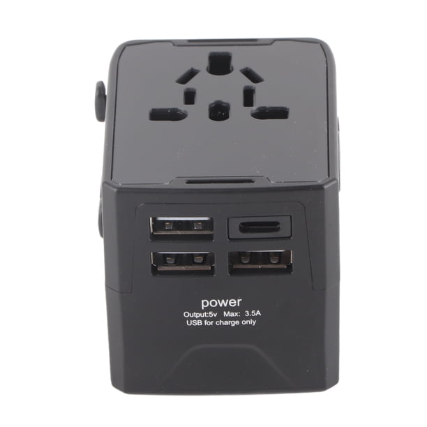Adaptador de viaje universal, convertidor de corriente con enchufe internacional, múltiples tomas de corriente