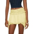 thumbnail image 1 of Falda mini de encaje con cintura baja para mujer, con volantes, plisada y fluida - Poliéster, S-L, 1 of 3