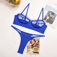 thumbnail image 2 of Odeerbi Women's Lingerie Set Valentine's Day Sexy Transparent Underwear Sling Solid Color Shortened Underwear Set Blue, 2 of 4