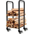 thumbnail image 1 of Petit Support Roulant pour Bois de Chauffage sur Roues Verrouillables, Support Mobile pour Bois de Feu, Rangement de Bûches, Empileur pour Foyer Extérieur Intérieur (avec Roues), 1 of 7