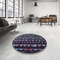 thumbnail image 4 of Ahgly Company Machine Washable Indoor Round Industrial Modern Dark Goldray Black Area Rugs, 4' Round, 4 of 7