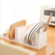 thumbnail image 1 of Organizador de Utensilios de Cocina Plegable - Escurreplatos con Soporte para Tazas, Cuencos, Cucharas y Tapas de Ollas, Escurridor de Encimera Que Ahorra Espacio, 20,5 X 10,9 X 11,9 Cm, Blanco/Gris, 1 of 3
