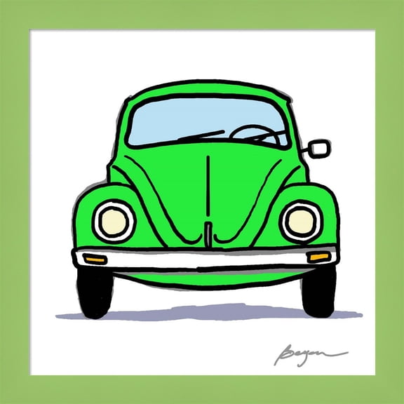 Great Art Now Green Bug by Carlos Beyon, Framed Wall Art, 14W x 14H