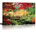 thumbnail image 2 of Wall26 Canvas Prints Wall Art - A Bridge in an Asian Garden During Fall Season. | Modern Wall Decor/Home Decoration Stretched Gallery Canvas Wrap Giclee Print. Ready to Hang - 16" x 24", 2 of 3