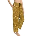 thumbnail image 2 of Xecao Gold Glitter Women's Straight Lounge Pajama Pants: The Epitome of Relaxed Sleepwear, 2 of 9