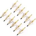 thumbnail image 4 of 12 puntas de flecha de caza de ballesta de arco de aluminio con 3 hojas de acero inoxidable 430 con almacenamiento (negro) JFHHH pequeña, 4 of 5