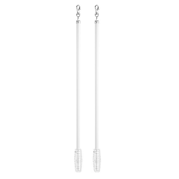 2 barras de cortina portátiles de aleación de aluminio con tirador manual para cortinas con ojales.
