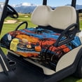 thumbnail image 3 of Pzuqiu Tropical Sunset Palm Quilted Golf Cart Seat Cover | 2-Person Non-Slip Protector with 4 Pockets | Compatible with EZGO Yamaha Club Car, 3 of 9