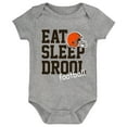 thumbnail image 3 of Newborn & Infant Brown/Orange/Heather Gray Cleveland Browns Three-Pack Eat, Sleep & Drool Retro Bodysuit Set, 3 of 4