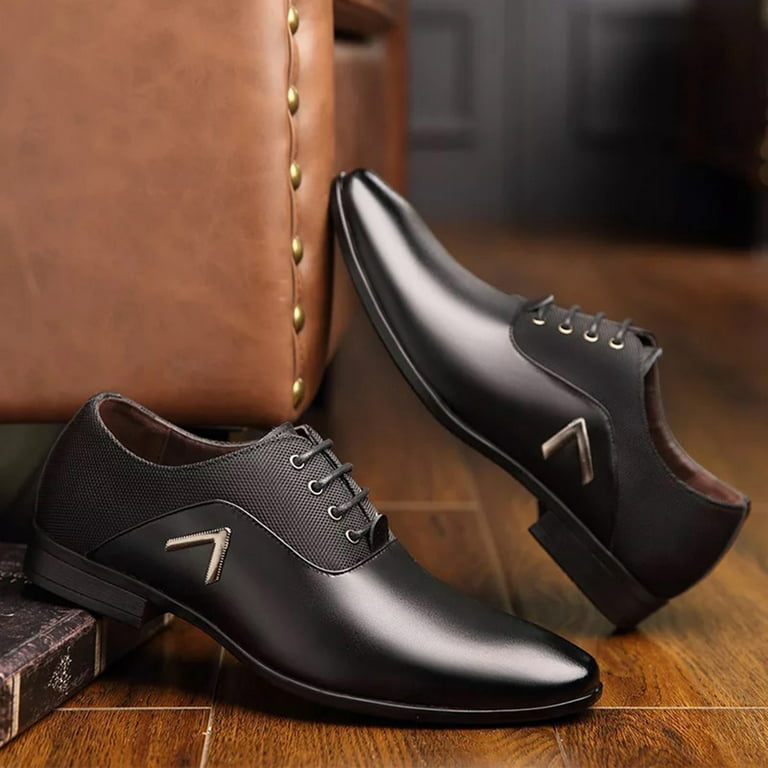 KaLI_store Mens Dress Shoes Men's Oxfords Classic Casual Dress Shoes  Comfortable Breathable Formal Leather Shoes Applicable to