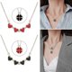 thumbnail image 3 of Lucky Clover Necklace Black Red Rhinestone Neck Chain Ladies Fashion Choker--Red-Model code 30317 Red, 3 of 5
