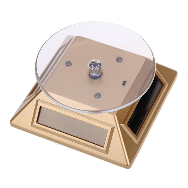 5PCS 360 Turntable Solar Showcase Stand 037b (oro)