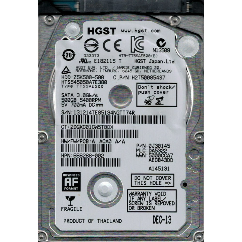 HTS545050A7E380 MLC: DA5322 P/N: 0J30145 500GB HGST - Walmart.com ...