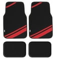 thumbnail image 1 of FH Group Carpet Liners Car Floor Mats with Faux Leather Stripes - Full Set, 1 of 5