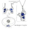 thumbnail image 5 of Beautlace Butterfly Heart Jewelry Set,925 Sterling Silver September Sapphire Birthstone Pendant Necklace/Earrings/Bracelet Set Cute Animals Jewelry Gift for Women, 5 of 7