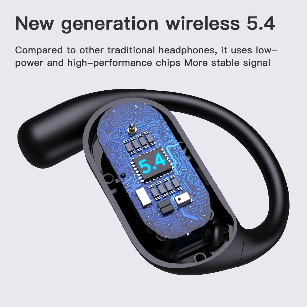 Q16S- PRO Wireless Translation Earbuds with 70 Hour Bluetooth 5.4 Sports Earbuds, Open Earbuds, Wireless Bluetooth Smart Touch Screen, Ear Cup Earbuds with Ear Hooks, IPX5 Waterproof