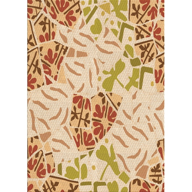 Ahgly Company Tapis d'Intérieur Lavables en Machine, Rectangle, Zone de Transition Orange, 2' x 4'