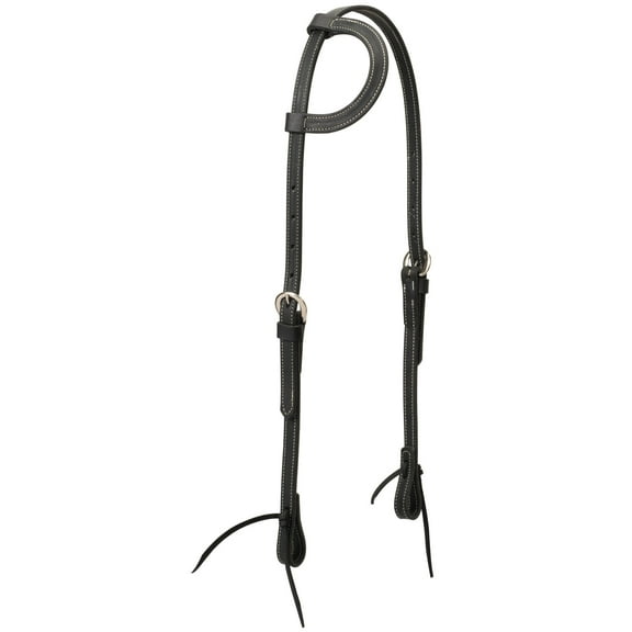 Weaver Black Leather Sliding Ear Headstall