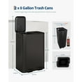 thumbnail image 3 of OUYAWEI 2 x 8 Gallon Stainless Steel Double Trash Can with Lid,Large Dual Trash and Recycle Bin Combo,Step-on Kitchen Metal Garbage Cans,PP Inner Buckets,Liner Rim,Matte Black, 3 of 6