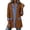 Brown, variant on Women's Mid Length Suit Style Casual Jacket, Loose Fit Everyday Outerwear