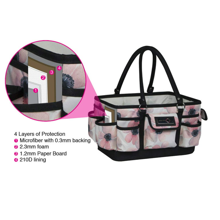 Everything Mary White Flower Deluxe Store and Tote - Storage Craft Bag Organizer