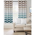 thumbnail image 4 of Cyan Brown Gradient Blackout Curtains for Bedroom Living Room, Water Ripple 96 In Long Thermal Insulated Room Darkening Drapes Grommet Window Treatments, 52 x 96 In, 4 of 9