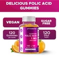 thumbnail image 6 of Vitamatic Folic Acid Gummies 1000 mcg (1 mg) - an Essential Prenatal Vitamins for Mom & Baby - Vitamin B9 - 120 Vegan Gummies, 6 of 11