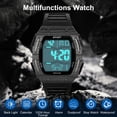 thumbnail image 2 of DISEN Men's Watch, 50M Waterproof Digital Sports Alarm Watch LED Backlight, Black, 2 of 9