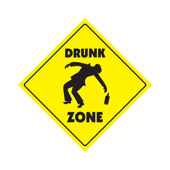 SignMission X-DRUNK 12 x 12 in. Drunk Crossing Zone Xing Sign