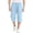 Blue, variant on Boys Girls Cotton Linen Capri Pants Elastic Waist Wide Legs Capris with Pockets Loose Workout Copped Pants