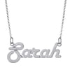 Personalized Planet Women's 10K White Gold Script Nameplate Necklace