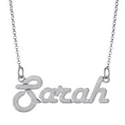 Personalized Planet Women's 10K White Gold Script Nameplate Necklace