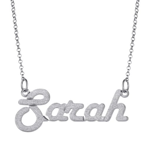 Personalized Planet Personalized Women S 10k White Gold Script Nameplate Necklace Walmart Com Walmart Com