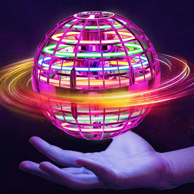 Flying Orb Ball Ivtivfu rosa con luces deslumbrantes para niños de 6 a 10 años