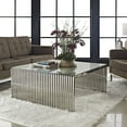thumbnail image 4 of Modern Contemporary Living Room Metal Coffee Table Silver, 4 of 4