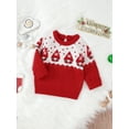 thumbnail image 3 of Wassery Toddler Baby Girls Christmas Knit Sweater Snow Print Long Sleeve Knitted Pullovers Tops 6M 9M 12M 18M 24M 3T Infant Fall Winter Loose Fit Christmas Knitwear Clothes, 3 of 9