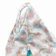 thumbnail image 5 of Cartoon Lounger Chair Bag, Pig Unicorns Horn and Wings on Rainbow Clouds Fun Sleeping Angel Theme, High Capacity Storage with Handle Container, Lounger Size, Pale Pink Pale Blue, by Ambesonne, 5 of 5