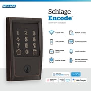 Schlage Encode Smart WiFi Deadbolt Lock for Front Door - Keyless Entry with App or Touchscreen - Works with Alexa, Hey Google, Airbnb - Create Codes for Guests - Aged Bronze