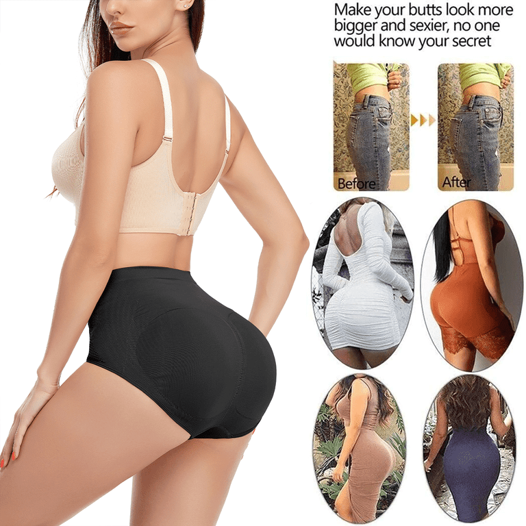 FITVALEN Butt Lifter Shapewear Panty for Women with Built in Removable  Padded Underwear Seamless Booty Control Panties Body Shaper Brief 