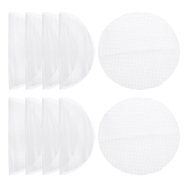 Uxcell 5.5 pulgadas forros de vapor de silicona antiadherente reutilizables, almohadilla de malla para pasteles, blanca, 10 piezas