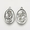 thumbnail image 6 of 200 pc Tibetan style Alloy Pendants ST. FRANCIS OF ASSISI MEDAL Oval Cadmium Free Lead Free Antique Silver 25x15.5x2.5mm Hole: 1.5mm, 6 of 6