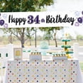 thumbnail image 5 of Happy 34th Birthday Decorations,34th Purple Balloon Large Birthday Hanging Banner Sign,34 Years Old Bday Party Supplies., 5 of 10