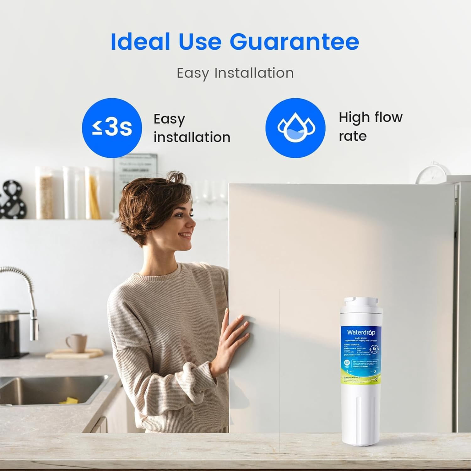 Waterdrop UKF8001 Water Filter, Replacement for Whirlpool UKF8001, 4396395, Maytag EDR4RXD1, UKF8001AXX-200, UKF8001AXX-750(1 PACK)