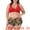 Red, variant on Women's Plus Size 2 Pcs Swimsuits Halter Bathing Suit Sets 1X Yellow