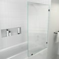 thumbnail image 2 of Glass Warehouse  58.25" x 34" Frameless Shower Door - Single Fixed Bath Panel Fluted Frosted Satin Brass Satin, 2 of 5