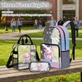 thumbnail image 2 of ZUXONGSY Axolotl Print Heavy Duty Clear Backpack Set for Girls, See Through Backpack with Lunch Bag Pencil Pouch for School College Back to School, 2 of 5